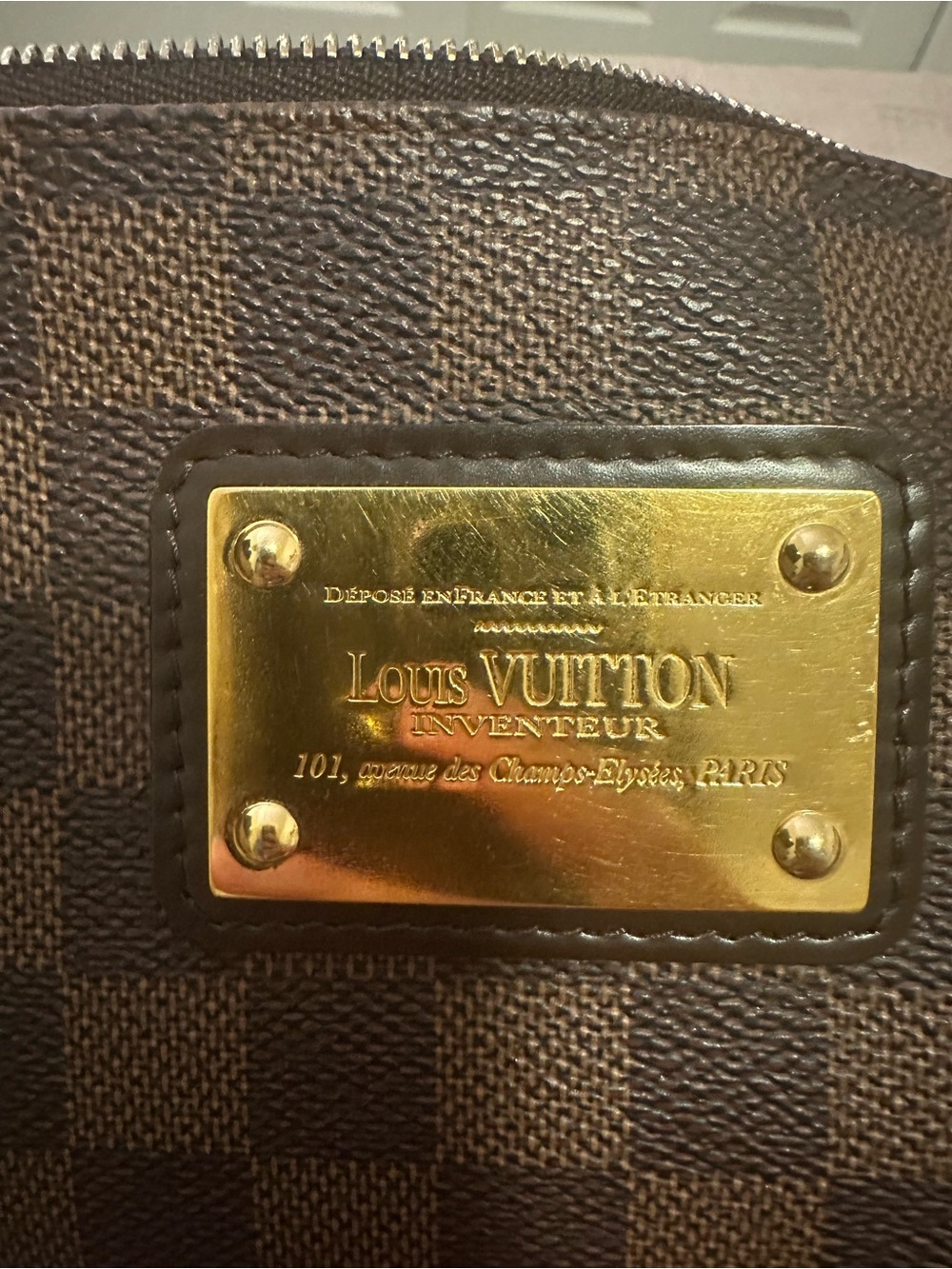 Louis Vuitton Damier Ebene Brown & Gold Shoulder Bag - Picture 12 of 14